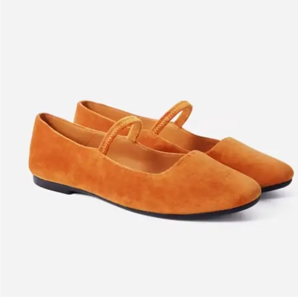 Everlane The Mary Jane in Toasted Almond Velvet Womens Flats Shoes Size 10.5
